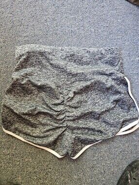 Gray Ruched Athletic Shorts with White Trim Size Small NWOT